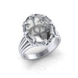 Ankh Sterling Silver Ring with Genuine White Quartz TRI1717