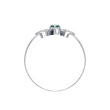 ABC Monogramming Shamrock Clover Silver Gemstone Earrings TRI1750 - Jewelry