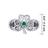 ABC Monogramming Shamrock Clover Silver Gemstone Earrings TRI1750 - Jewelry