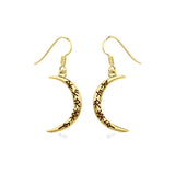 Crescent Moon with Meaningful Bind Runes Gold Earrings GER1955