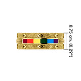 Rainbow Color Inlay Solid Gold Band Ring GJR259