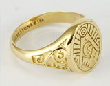 Masonic Solid Gold Signet Men Ring GRI1970