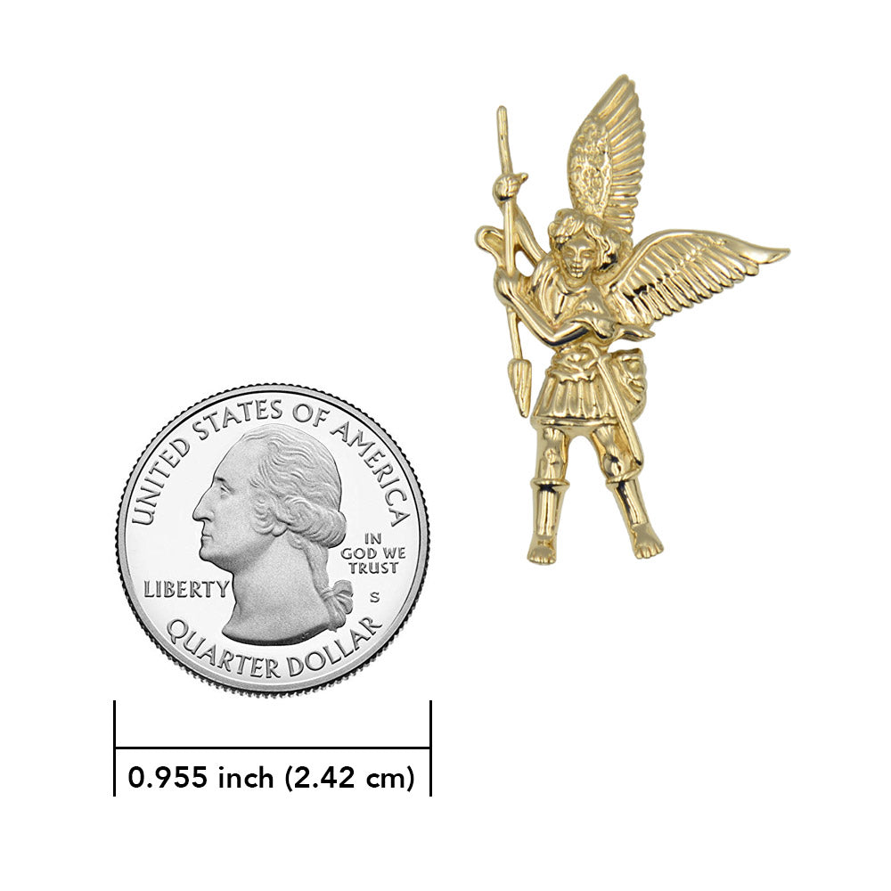 Archangel Michael 14K Yellow Gold Pendant GPD3073