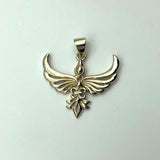 Phoenix with Fleur De Lis Solid Gold Pendant GPD5089