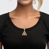 Celtic Triquetra Solid Gold Pendant with Marcasite GPD5316