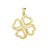 Four Hearts 14K Solid Yellow Gold Pendant GPD5655