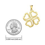 Four Hearts 14K Solid Yellow Gold Pendant GPD5655