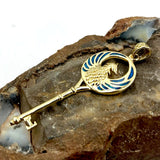 Phoenix Spiritual Enchantment Key Solid Gold Pendant GPD5685