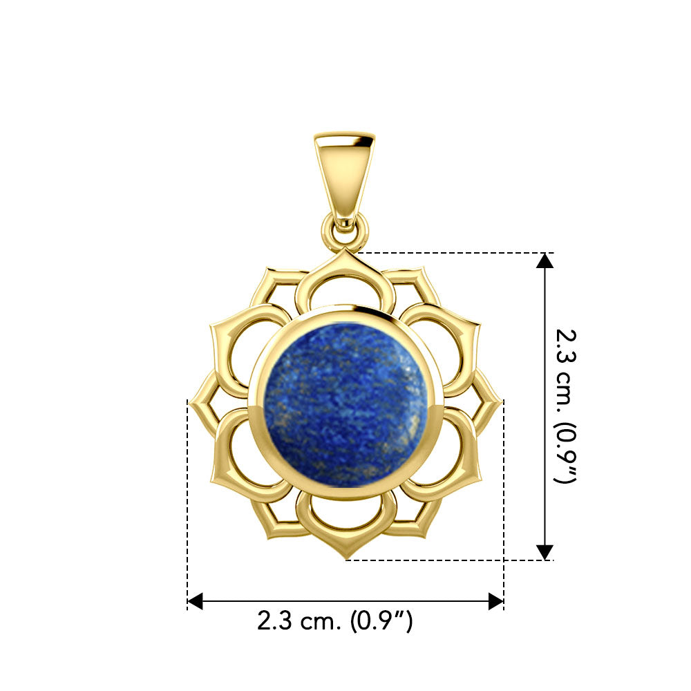 Chakra Solid Yellow Gold Pendant with Large Stone GPD5687