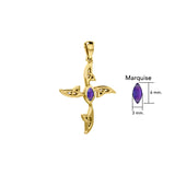 A beautiful statement of pride and faith Celtic Cross Solid Gold Pendant with Gemstone GPD5988