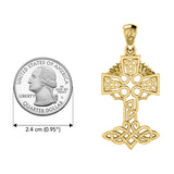 Celtic Tree of Life Irish Cross 14 Karat Solid Yellow Gold Pendant GPD6123