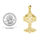 Celtic Tree of Life Irish Cross 14 Karat Solid Gold Pendant GPD6123