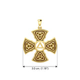 Templar Cross with AA Symbol Solid Yellow Gold Pendant GPD6376