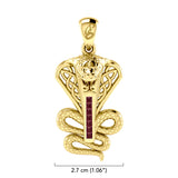 Celtic Spirit Snake with Gemstones Solid Gold Pendant GPD6411