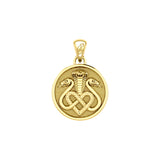Triple Snake with Celtic Heart Solid Gold Pendant GPD6429