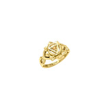 Manipura Solar Plexus Chakra with Celtic Designs Solid Yellow Gold Ring GRI2338