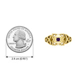 Muladhara Root Chakra with Celtic Designs Solid Yellow Gold Ring GRI2351