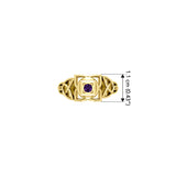 Muladhara Root Chakra with Celtic Designs Solid Yellow Gold Ring GRI2351