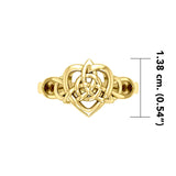 Triquetra in Heart Solid Gold Ring GRI2389