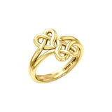 Double Celtic Heart Solid Gold Ring GRI2391