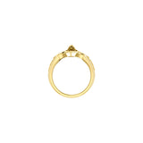 Triple Snake with Celtic Heart Solid Gold Ring GRI2567