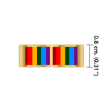 Rainbow Color Inlay Solid Gold Ring GSM015