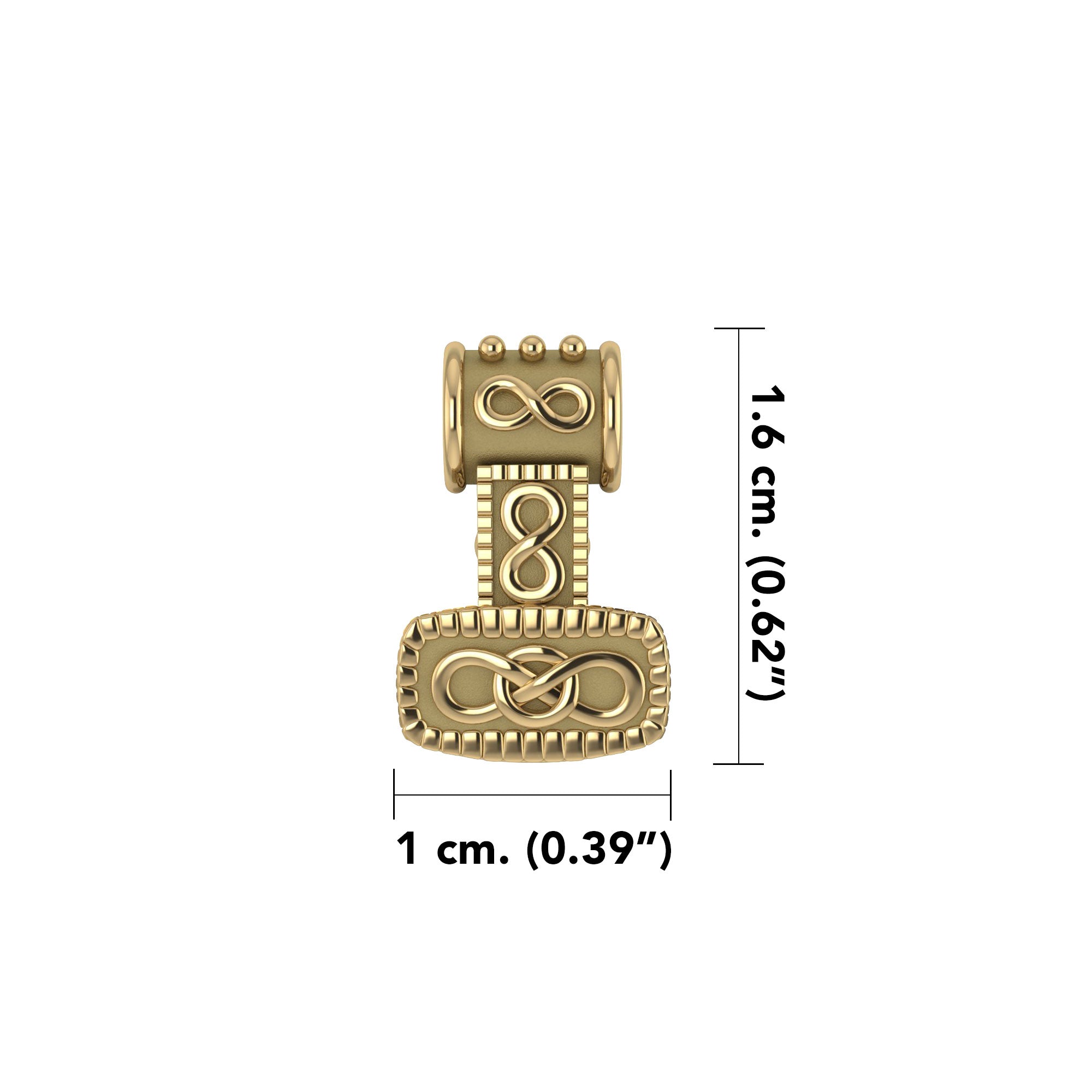 Celtic Thor's Hammer 14 Karat Solid Gold Slider Pendant GTP181