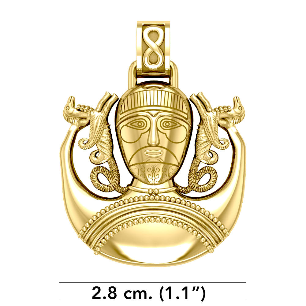 The Horned God Cernunnos 14 Karat Gold Pendant GTP3440