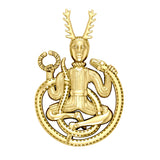 The Powerful Horned God Cernunnos 14 Karat Gold Pendant GTP3450