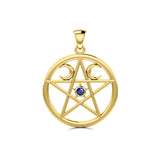 Pentagram Pentacle Solid Gold Pendant GTP469