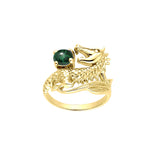 Dragon Holding Gem 14K Solid Yellow Gold Ring GTR3808
