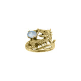 Dragon Holding Gem Solid Yellow Gold Ring GTR3808