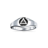 Triangle AA Recovery Symbol Silver Ring JR126 - Jewelry