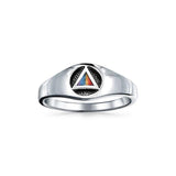 Triangle AA Recovery Symbol Silver Ring JR126 - Jewelry