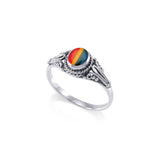 Rainbow  / Yin Yang Pride Silver Ring JR207 - Jewelry