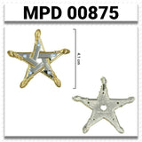 Broomstick Pentagram Silver with 18K Gold Accent Pendant MPD875