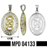 Celtic Knotwork Sterling Silver with 14K Gold accent Pendant  MPD4133