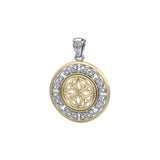 Celtic Knotwork Sterling Silver Pendant Jewelry with 14K Gold accent MPD3035