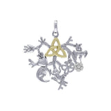 Cimaruta Sterling Silver with 14K Gold Accent Pendant MPD6448