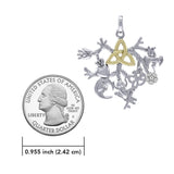 Cimaruta Sterling Silver with 14K Gold Accent Pendant MPD6448