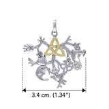 Cimaruta Sterling Silver with 14K Gold Accent Pendant MPD6448