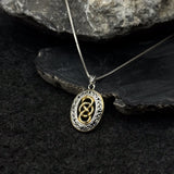 Celtic Knotwork Sterling Silver with 14K Gold accent Pendant  MPD4133