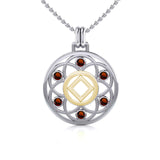 Flower of Life with NA Symbol Sterling Silver with 14K Gold Vermeil Accent Pendant MPD6381