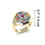 Chandra Moon Silver and Gold Accent Ring MRI1247