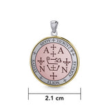 Sigil of the Archangel Zadkiel Small Sterling Silver with pink and Yellow Gold Plate Accent Pendant OPD6016