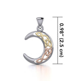 Celtic Moon Silver with 14K Yellow and Pink Gold Accent Pendant OTP2963