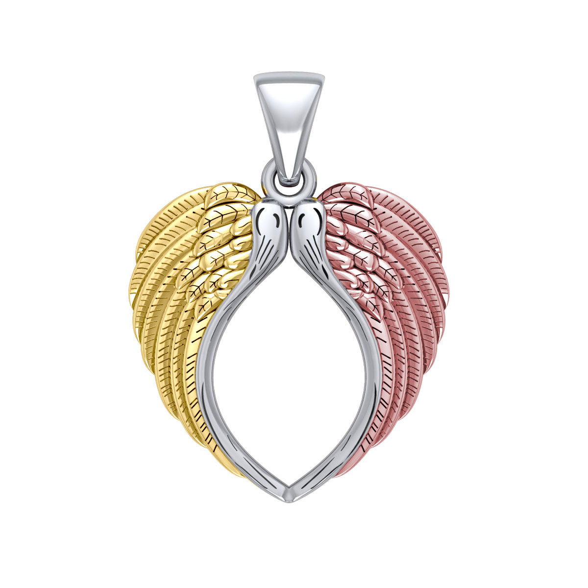 The Angel Wing Pendant made from White, Yellow and Pink Gold RPD5013