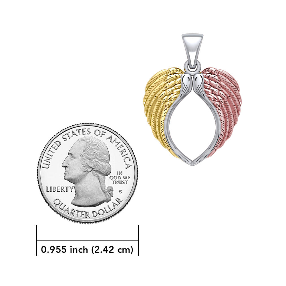 The Angel Wing Pendant made from White, Yellow and Pink Gold RPD5013