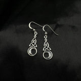 Celtic Triquetra with Crescent Moon Sterling Silver Earrings TE2565