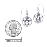 The Third Degree Pentacle with Dear Head Silver Earrings TE2796